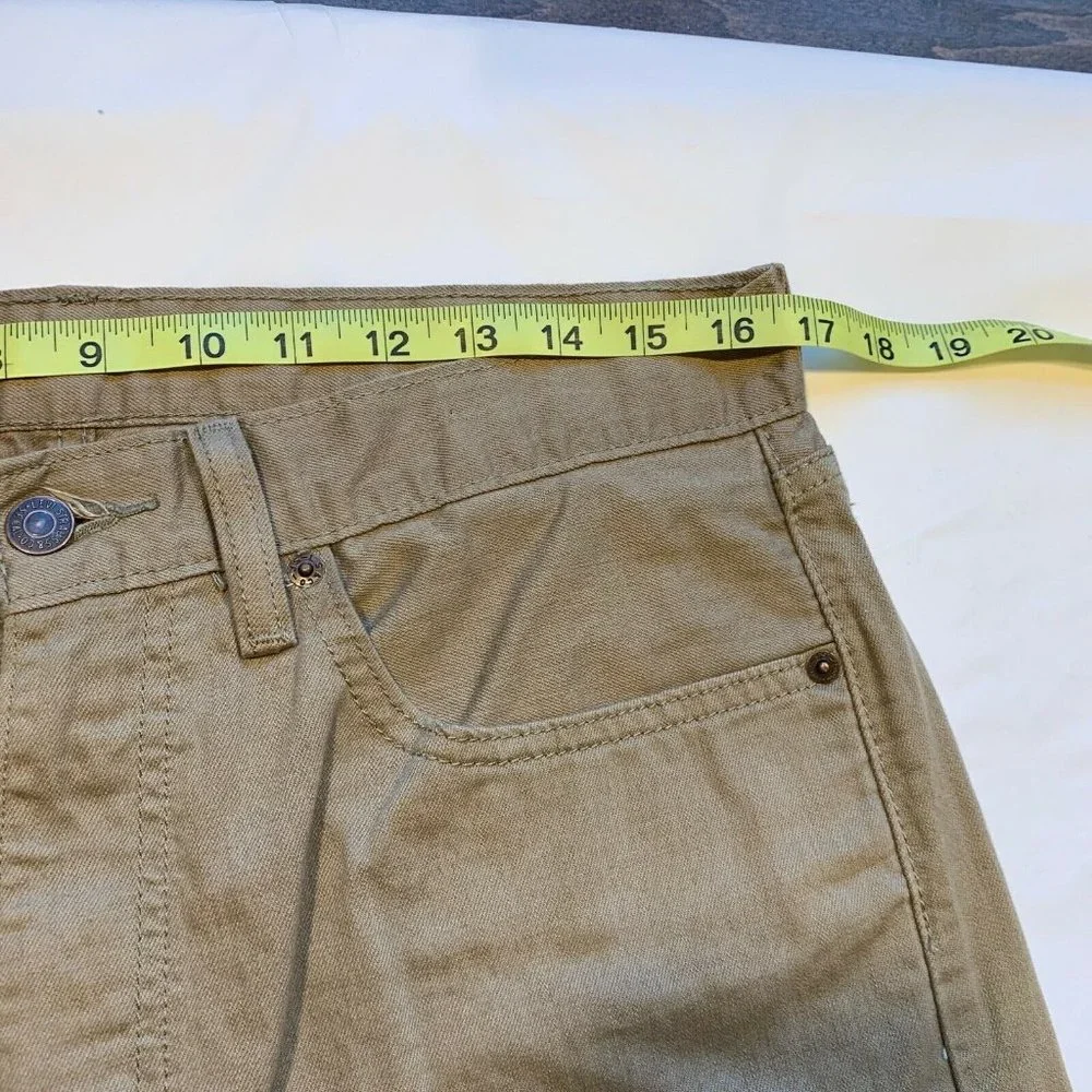 Levi's 505 Jeans Mens 34x34 Regular Fit Straight Leg Khaki Cotton White Tab‎